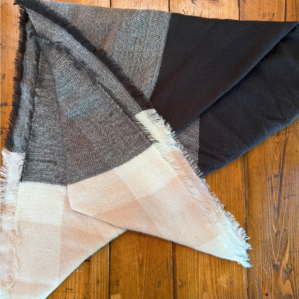 Plaid Fringed Blanket Scarf
